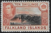 1938 Falkland Islands - SG.162 10/- black & orange-brown. very lightly mounted mint.