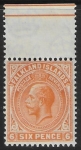 1925 Falkland Islands - SG.78 6d yellow-orange mounted mint.