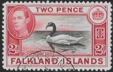 1938 Falkland Islands SG.150 2d black & carmine-red used