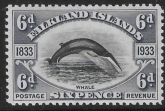 1933 Falkland Islands.  SG.133  6d black & slate - KGV Centenary.  U/M (MNH)