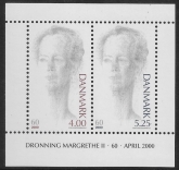 2000 Denmark MS1193 60th Birthday of Queen Margrethe II U/M (MNH)