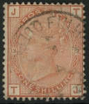 Great Britain 1881 SG.163   1/- orange brown. 'JT'  wmk. Imp. Crown.  CDS used.
