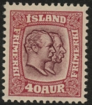 1907 Iceland SG.91 Kings Christian IX and Frederik VIII 40a claret  LMM
