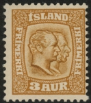 1907 Iceland - SG.82 Kings Christian IX & Frederik VIII 3a yellow-brown  m/m