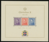 1937 Iceland  MS.223 Silver Jubilee of King Christian X mini sheet. U/M (MNH)