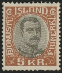 1920  Iceland SG.O141  'OFFICIAL'   5k  red-brown   M/M