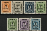 1926  Denmark SG.238-44 Provisionals surcharged officials set 7 values mounted mint.