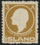 1911 Iceland SG.97 Birth Centenary of Jon Sigurdssen. Historian. 3a bistre-brown. LM/M
