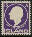 1911 Iceland SG.100  Birth Centenary of Jon Sigurdssen. Historian. 15a violet. LM/M