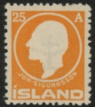 1911 Iceland SG.101  Birth Centenary of Jon Sigurdssen. Historian. 25a orange. LM/M