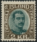 1920 Iceland SG.130 2k myrtle & sepia mounted mint
