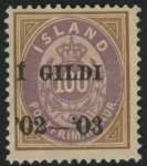 1902 Iceland SG.65 100a dull purple & bistre mounted mint