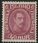 1932  Iceland  SG.190. 40a claret mounted mint