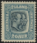 1914 Iceland SG.115 King Christian X 20a blue mounted mint