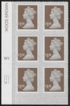 U2934 £1 bistre brown 2B  M21L  cyld. W1  grid position R4 C1   SBP T3 s/L  Walsall  U/M (MNH)