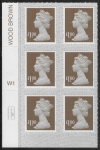 U2934 £1 bistre brown 2B  M19L  cyld. W1  grid position R3 C2   SBP T3 s/L  Walsall  U/M (MNH)