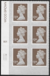 U2934 £1 bistre brown 2B  M18L  cyld. W1  grid position R1 C2   SBP T2 L/s  Walsall  U/M (MNH)