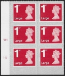 U3003  1st Large brt. scarlet.  M19L  cyld. W1  grid position R2  C2  SBP T2 L/s  Walsall  U/M (MNH)