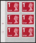 U3003  1st Large brt. scarlet.  M17L  cyld. D1  grid position R1  C2  SBP T2 L/s  DLR  U/M (MNH)
