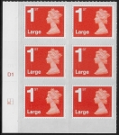 U3002  1st Large. vermilion  MA12  cyld. D1  grid position R2  C1   DLR  U/M (MNH)