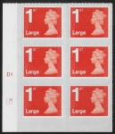 U3002  1st Large. vermilion  M14L cyld. D1  grid position R1  C2   DLR  U/M (MNH)