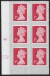 U2998  1st brt scarlet 2B  M19L  SBP T3 s/L   Cyld. W1  grid position  R2 C4 Walsall  U/M (MNH)