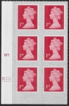 U2998  1st brt scarlet 2B  M20L  SBP T3 s/L   Cyld. W1  grid position  R1 C1 Walsall  U/M (MNH)