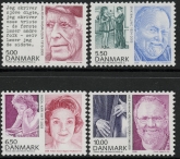 2008 Denmark SG1530-3 Personalities Set of 4 Values U/M (MNH)