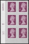 U2920  1p deep crimson M18L Cyld. W1  grid position  R3 C2  SBP T3 s/L  Walsall/ISP  U/M (MNH)