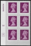U2920  1p  2B deep crimson   M17L  cyld. D2  grid position R2 C2   SBP  T2  DLR  U/M (MNH)