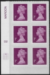 U2920  1p  2B deep crimson   M16L  cyld. D2  grid position R1 C2    DLR  U/M (MNH)