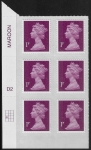 U2920  1p  2B deep crimson   M16L  cyld. D2  grid position R3 C1    DLR  U/M (MNH)