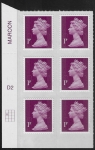 U2920  1p  2B deep crimson   M15L  cyld. D2  grid position R2 C1    DLR  U/M (MNH)