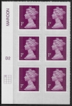U2920  1p  2B deep crimson   M15L  cyld. D2  grid position R1 C1    DLR  U/M (MNH)