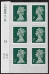 U2921  2p 2B deep green M12L  cyld. D2  grid position R2  C3  DLR  U/M (MNH)
