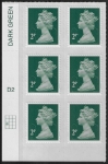U2921  2p 2B deep green M12L  cyld. D2  grid position R3  C1  DLR  U/M (MNH)