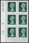 U2921  2p 2B deep green M14L  cyld. D2  grid position R1  C2  DLR  U/M (MNH)