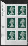 U2921  2p 2B deep green M15L  cyld. D2  grid position R3  C1  DLR  U/M (MNH)