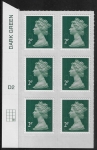 U2921  2p 2B deep green M16L  cyld. D2  grid position R4  C3  DLR  U/M (MNH)