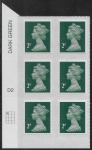 U2921  2p 2B deep green M16L  cyld. D2  grid position R1  C1  DLR  U/M (MNH)