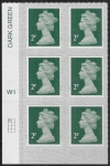 U2921  2p 2B deep green M21L  cyld. W1  grid position R1  C1 SBP T3 s/L  Walsall  U/M (MNH)