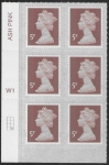 U2922 5p dull red brown M18L Cyld W1  grid position R4 C2  SBP T2 L/s  Walsall U/M (MNH)