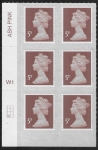 U2922 5p dull red brown M18L Cyld W1  grid position R4 C1  SBP T2 L/s  Walsall U/M (MNH)