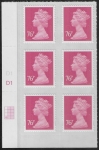 U2927  76p bright rose  M11L  cyld. D1  grid position R4 C1  DLR U/M (MNH)