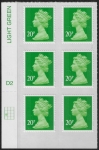 U2924 20p Green M14L Cyld. D2  grid position R3  C1   DLR U/M (MNH)