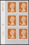 U2923 10p dull orange M20L Cyld W1  grid position R1 C2  SBP T3 s/L  Walsall U/M (MNH)
