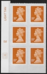U2923 10p dull orange M12L Cyld D2  grid position R2 C2  DLR U/M (MNH)