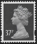 Y1704  37p 2B grey-black. blue fluor. ex sheet  DLR. U/M (MNH)