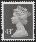Y1716  43p 2B dp olive-brown. blue fluor.  ex coil. Harrison  U/M (MNH)