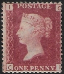 SG.43 1d rose red. corner letters 'CI' Plate 93  mint Original Gum